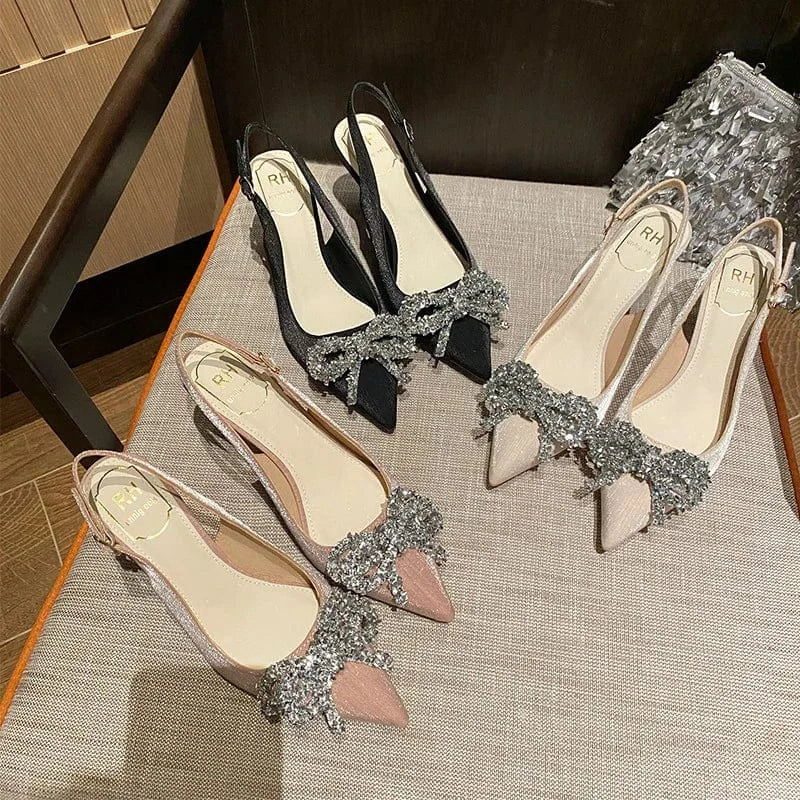 2022 Fashion Spring Autumn Women High Heels Wrap-toe Slingbacks Female Stilettos Sexy Party Banquet Ladies Dress Sandals