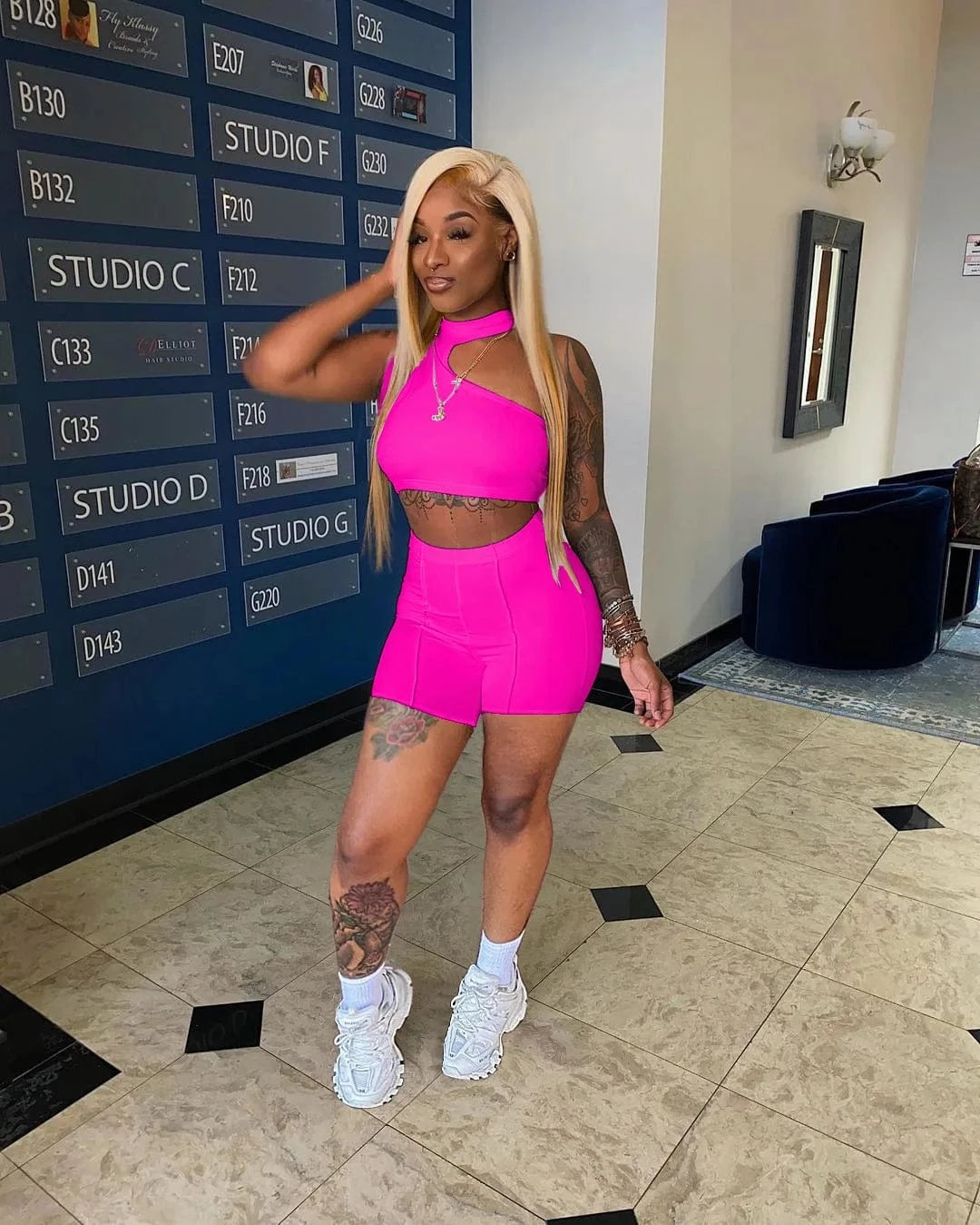 2022 Fashion Tracksuit Summer Casual Outfit Women Set Solid Sleeveless Crop Top Sheath Elastic High Waist Shorts 2 Piece Sets