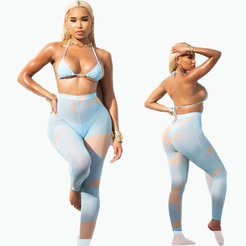 2022 Hot Selling bathing suit 3 piece swimming beach wear beachwear mesh sexy designer swimsuits women swimwear bikini set