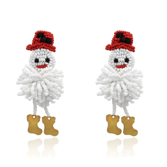 2022  New Cutechristmas ornaments christmas tree earrings bell earrings reindeer Santa Claus Gift earrings