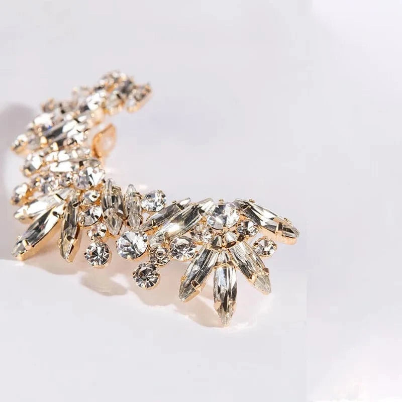 2022 New Fashion Geometry Crystal Ear Clip for Women Luxury No Piercing Rhinestone Ear Cuff Earrings Jewelry Wholesale