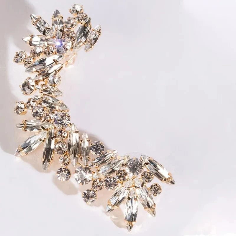 2022 New Fashion Geometry Crystal Ear Clip for Women Luxury No Piercing Rhinestone Ear Cuff Earrings Jewelry Wholesale