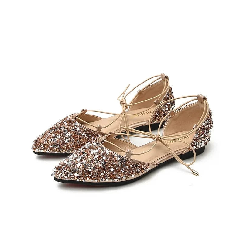 2022 New Spring Autumn Women Sandals Female Point Toe Cross-tie Hollow Out Flat Sandals