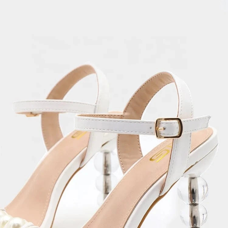 2022 Open Toe Square Head Rubber Pu Fashion Leather Trend Ankle T-Strap Female Ladies Slippers Summer Women Shoes Heeled Sandals