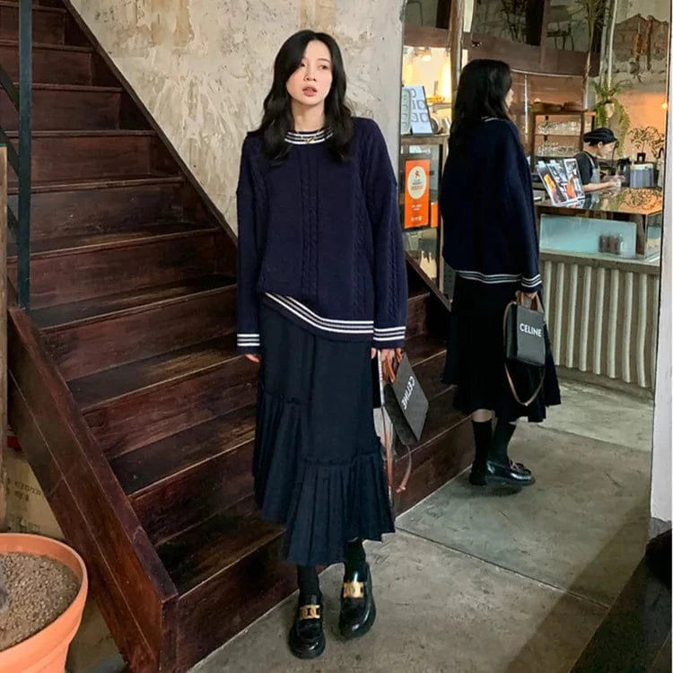 2023 autumn new high-quality fashion women's casual crew-neck long sleeve plus size sweater