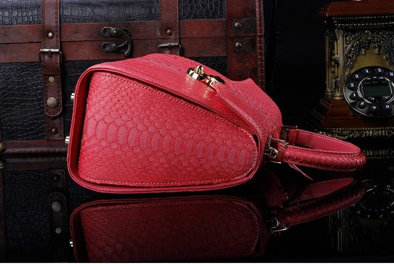 2023 Custom Luxury Genuine Exotic Snake Skin Leather Shoulder Crossbody Bag For Women Ladies Female Handbags Supplier