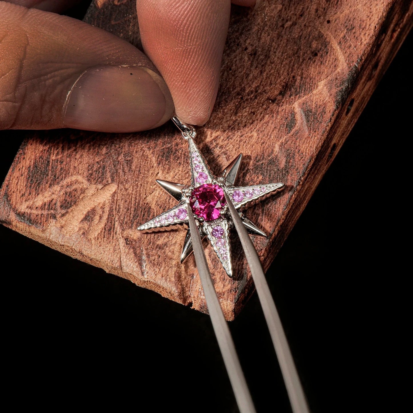 2023 Hot Selling Products 925 Sterling Silver Fashion Jewelry Moissanite Diamond North Star Pendants Necklace for Women
