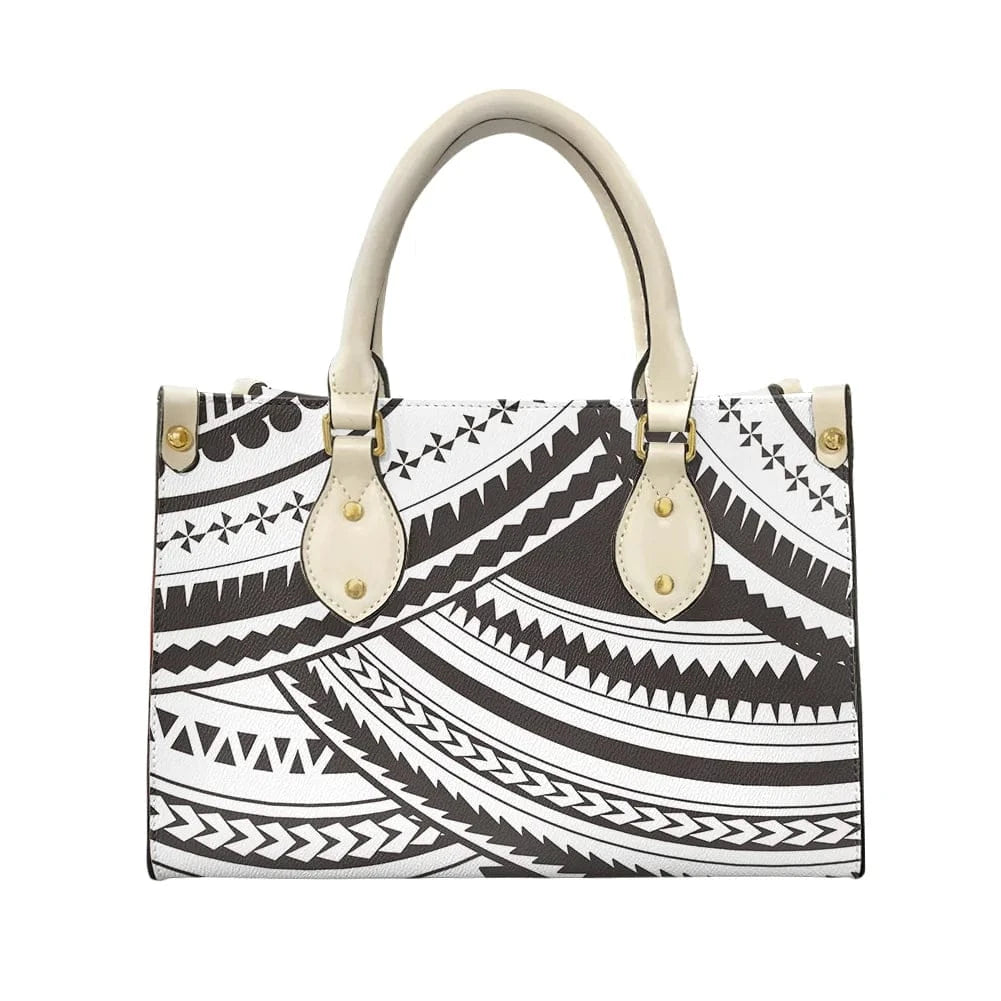 2023 Luxury Handbags for Women Polynesia Tribal Black and Pink Women's Shoulder Bags Top Handle Satchel Tote Work Bag with Strap