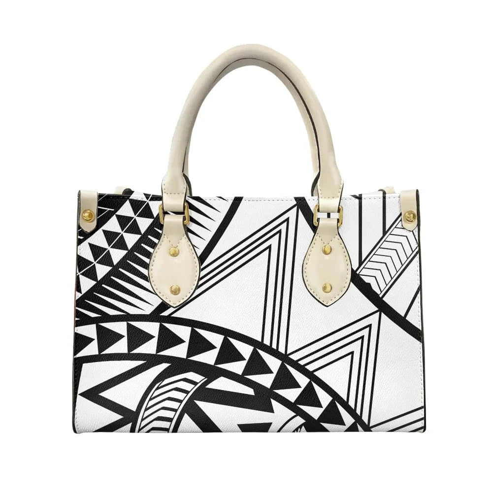 2023 Luxury Handbags for Women Polynesia Tribal Black and Pink Women's Shoulder Bags Top Handle Satchel Tote Work Bag with Strap