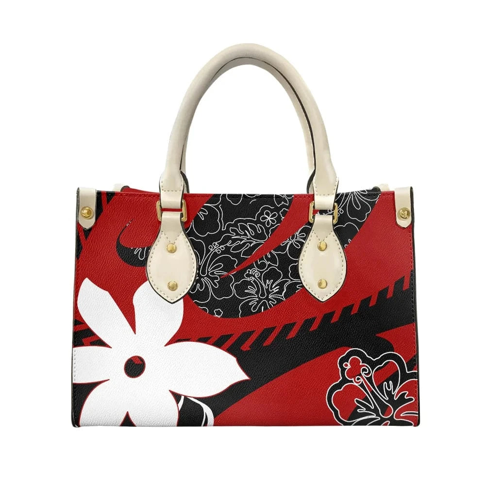 2023 Luxury Handbags for Women Polynesia Tribal Black and Pink Women's Shoulder Bags Top Handle Satchel Tote Work Bag with Strap