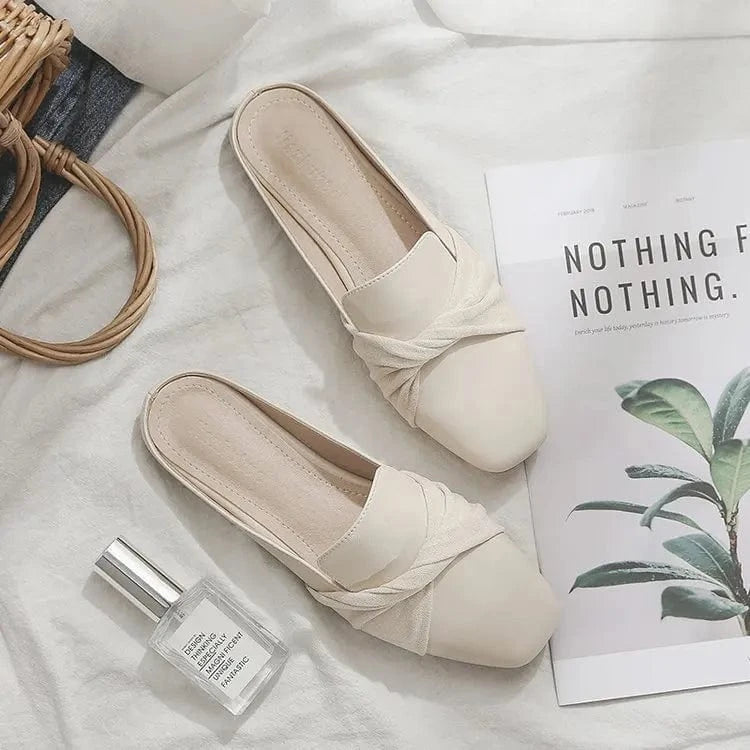 2023 New Arrivals Bowknot Sandals Flat Women Shoes Casual Closed Toe Slippers flat shoes women