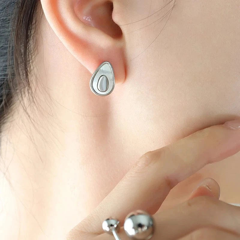 2023 new jewelry personality avocado egg shape necklace earring jewelry sets