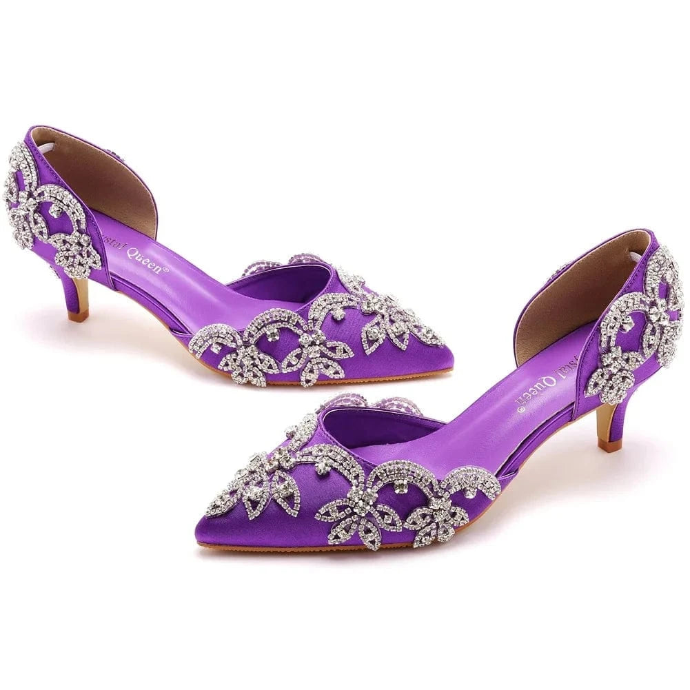 2023 Summer Sandals Women Rhinestone Decor Classic Comfortable Shoes Pointed-toe Wrap-toe Hollow Thin Heels Sandals Bridal Shoes
