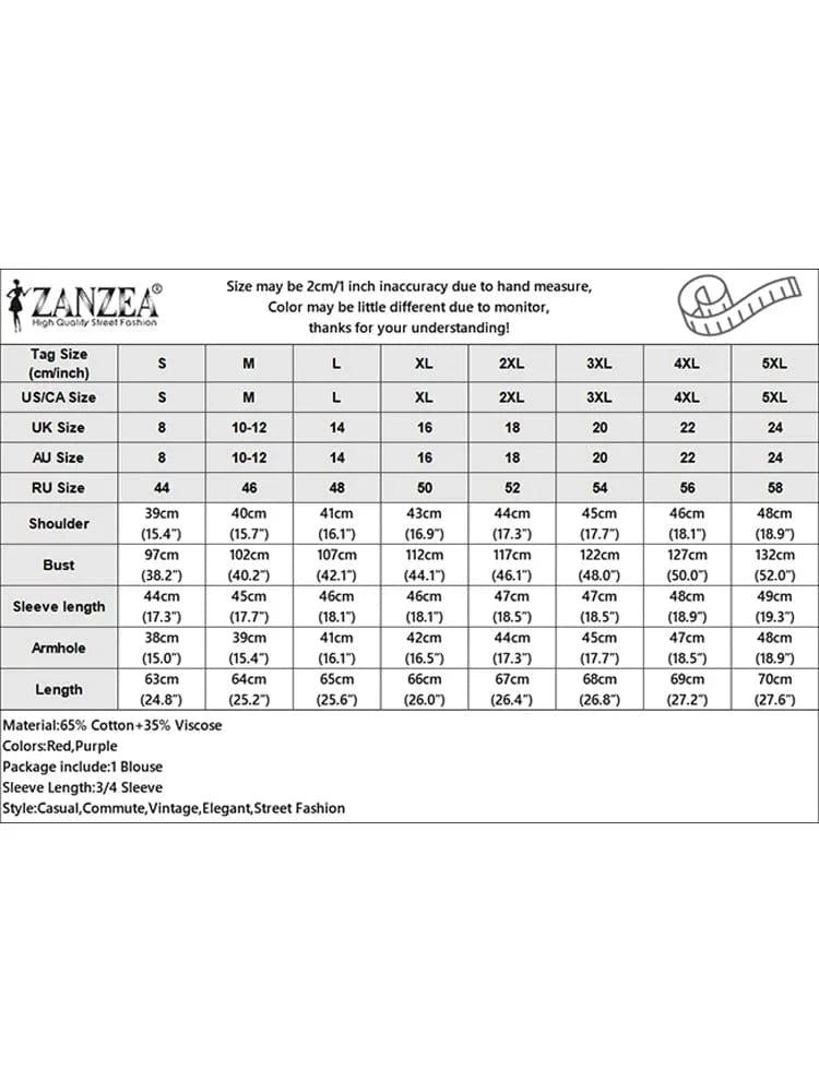 2024 Autumn 3/4 Puff Sleeve Tees ZANZEA Women Round Neck Tops Vintage Ethnic Style T Shirt Holiday Floral Printed Smock Blouse