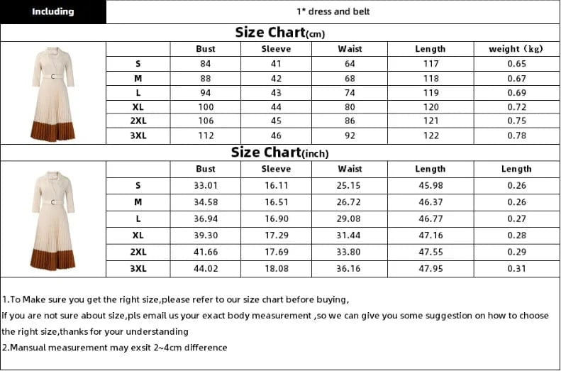 2024 Autumn Fashion Women Elegant Pleated Dress Suit Collar Long Sleeve Belt African Dresses Office Lady Pleat Church Dress