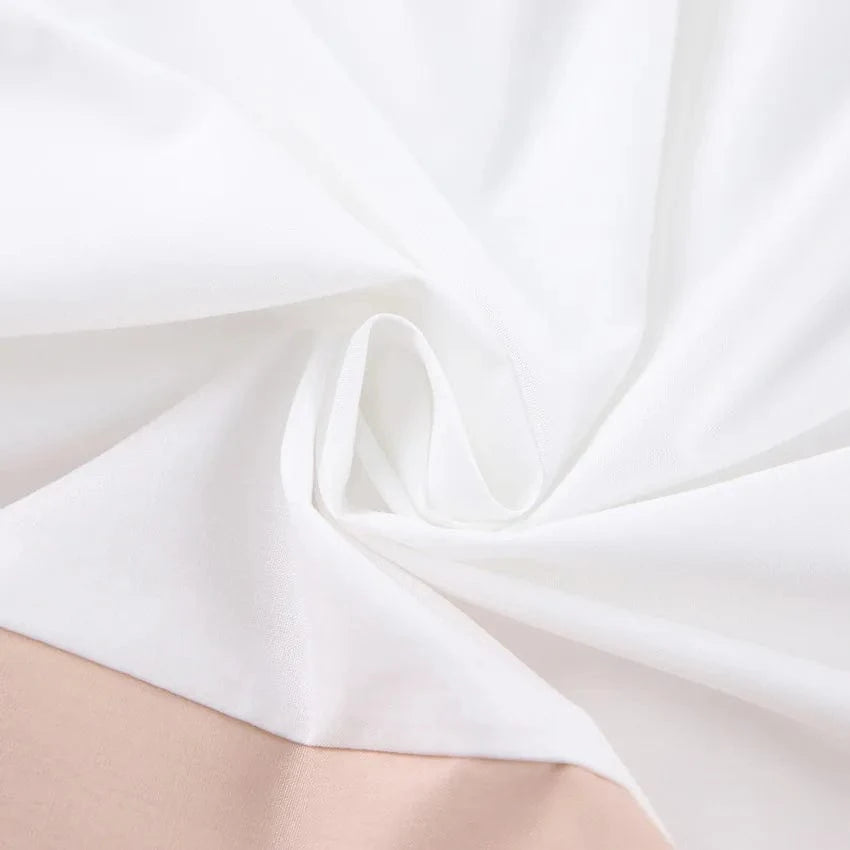 2024 Autumn New Trendy Work Leisure Button Down Panelled White Blouse Shirt