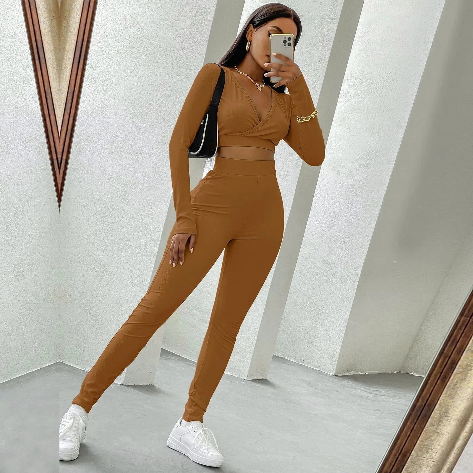 2024 autumn winter New casual tight sports suit for women two pcs gym running outside wear suits