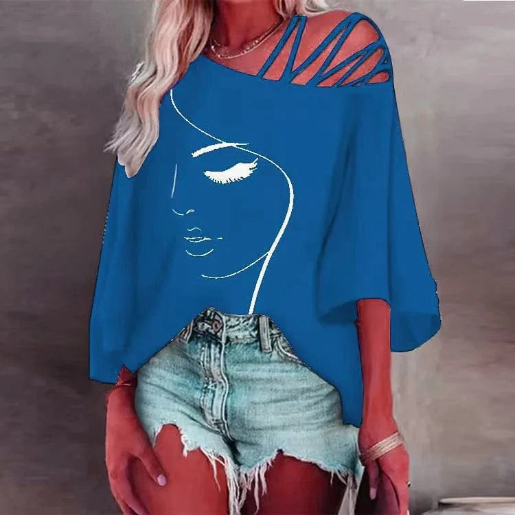 2024 autumn women clothing cotton girls half sleeve T-shirt loose printed