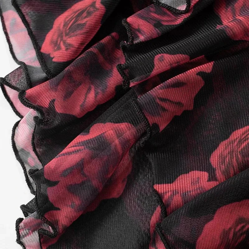 2024 Bohemia Crop Tops Summer Floral Print Elegant Party Dresses Women Clothing Dresses 2 pcs set