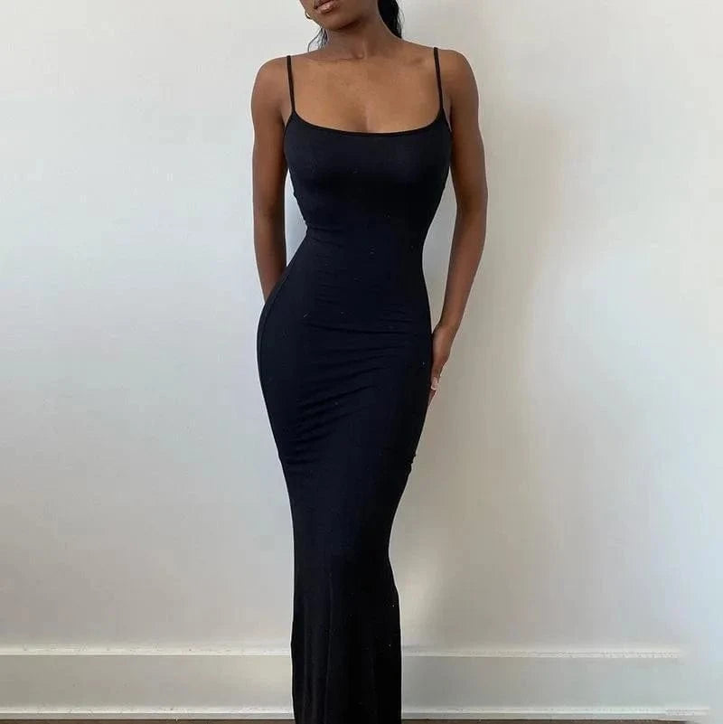 2024 Clothes Women Bodycon Casual Dress Rayon Cotton Slim Fit Sexy Elegant Maxi High-End Dresses For Women