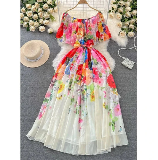 2024 Clothing Manufacturers Custom Woman Clothes Wholesale Apparel Elegant Vintage Lady Stock Long Dresses Casual