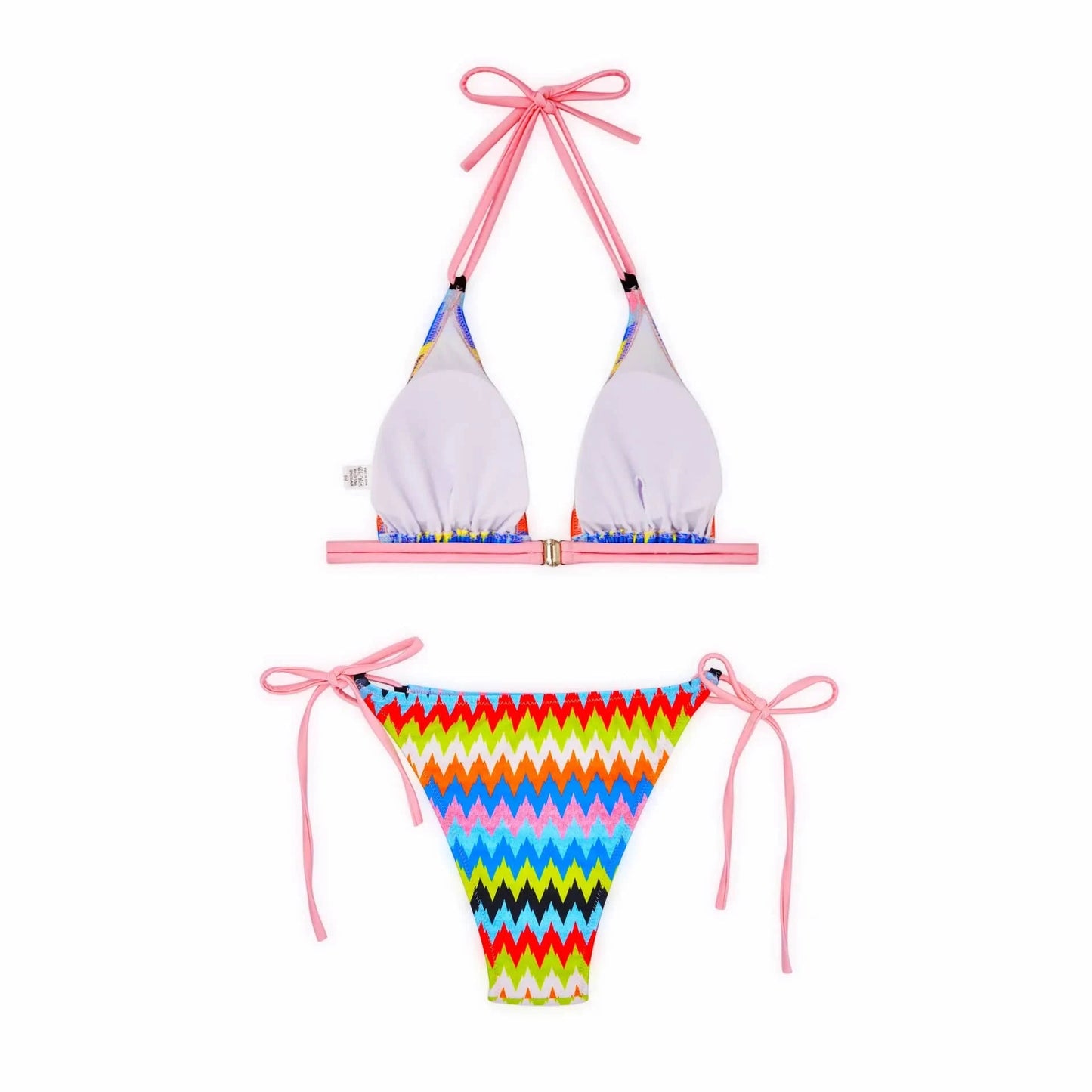 2024 Colorful Micro Two Piece Bikini Beachwear Triangle Halter Swimsuit Women Thong Swimwear