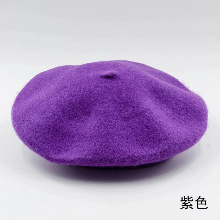 2024 Custom Colorful women men embroidery berrete embroidered berets femme 100% wool boina hat caps beret high quality wholesale