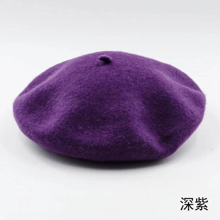 2024 Custom Colorful women men embroidery berrete embroidered berets femme 100% wool boina hat caps beret high quality wholesale