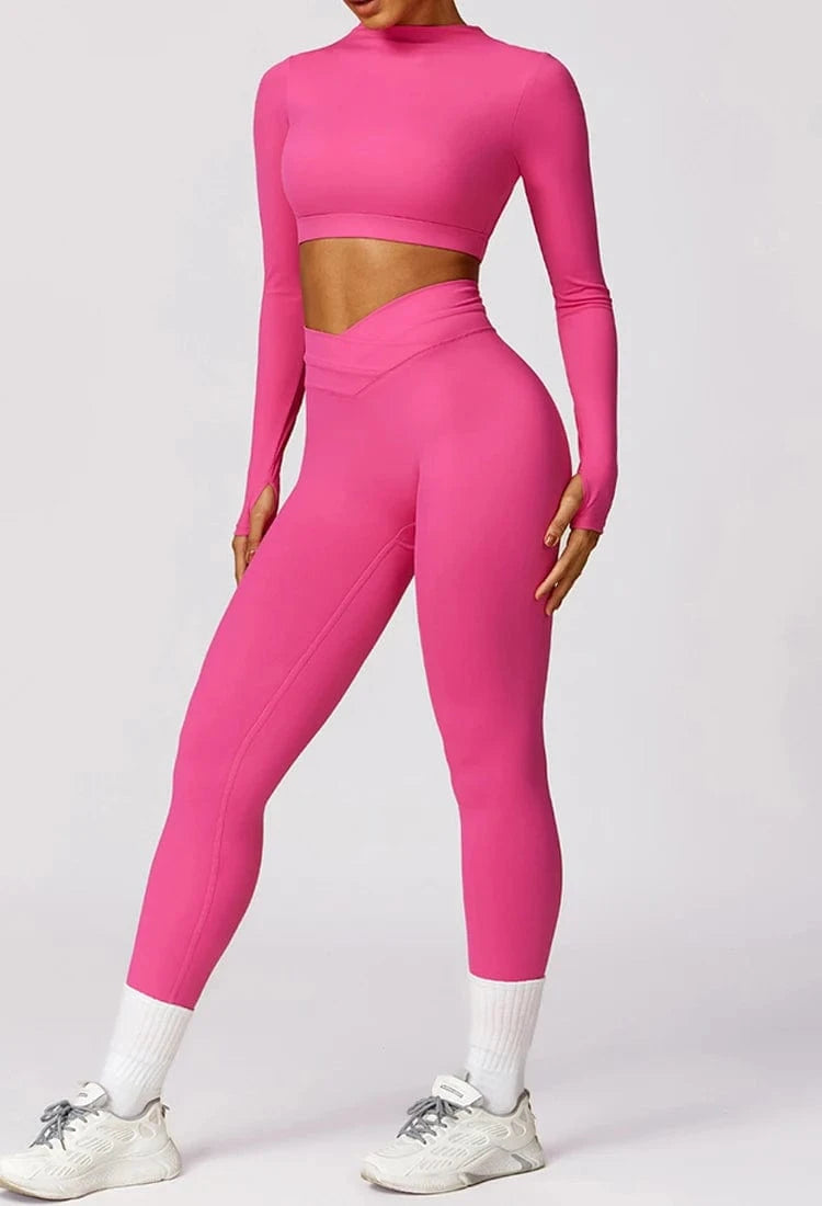 2024 Custom Wholesale Fitness Gym Shorts Women Yoga Bra Leggings Women Long-Sleeved top 2 Piece Yoga Sets Gym Fitness Sets