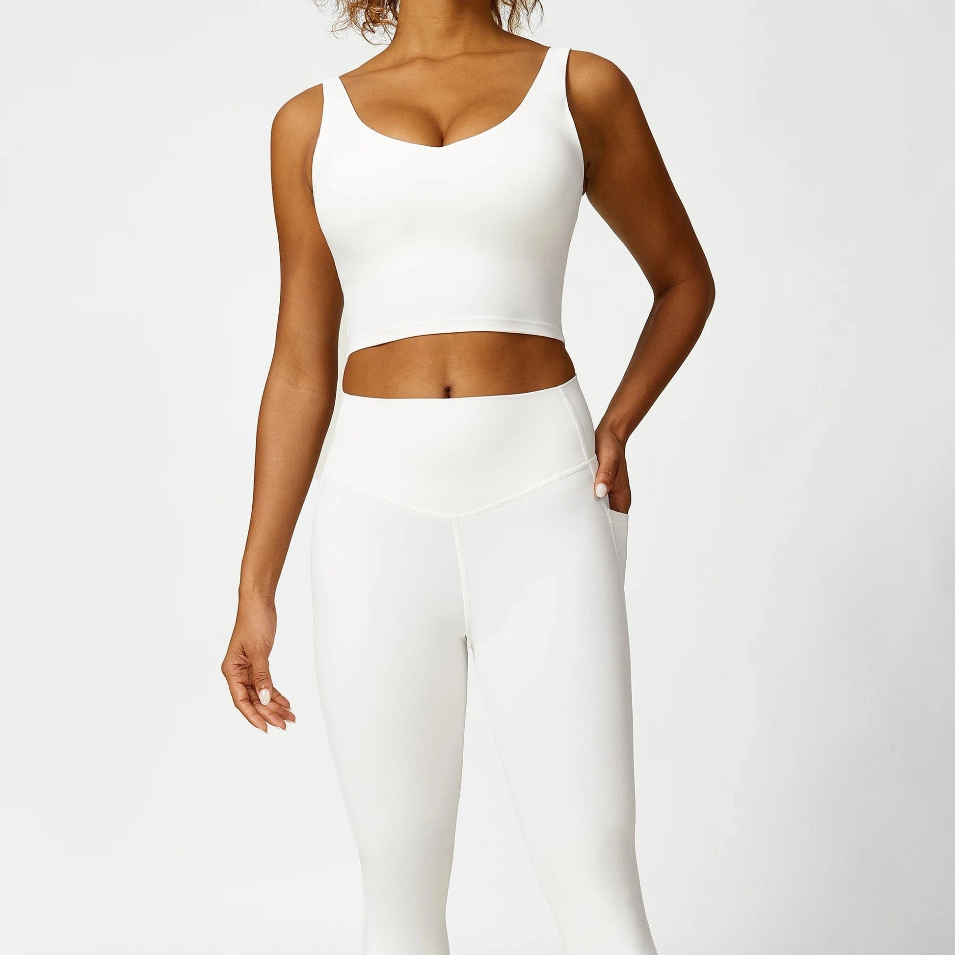 2024 Custom Yoga Gym Legging Set Woman Activewear Fitness Womens 2 Piece Crop Top And Leggings Set