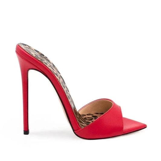 2024 Designer High Quality Pointed Leopard Print Stiletto Women Slippers Fashion Sexy Luxury High Heels Sandals For Women