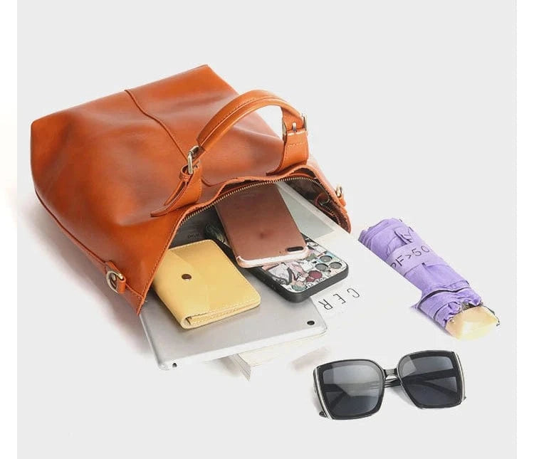 2024 Designer Inspired Fashion Women Genuine Leather Cross Bag Women'S Bucket Shoulder Crossbody Bags Bulk Ladies Handbag