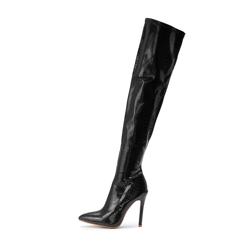 2024 European &American pointed thin heel high boots female pedicure high heels side zipper fashion boots