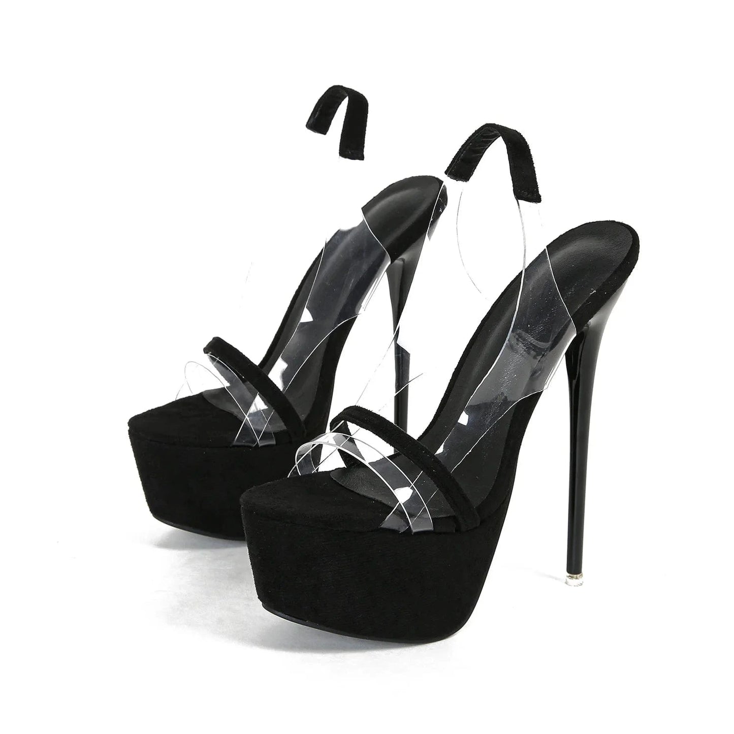 2024 European and American party waterproof platform sexy 16cm high heel thin heel snake pattern women's sandals size 34-40