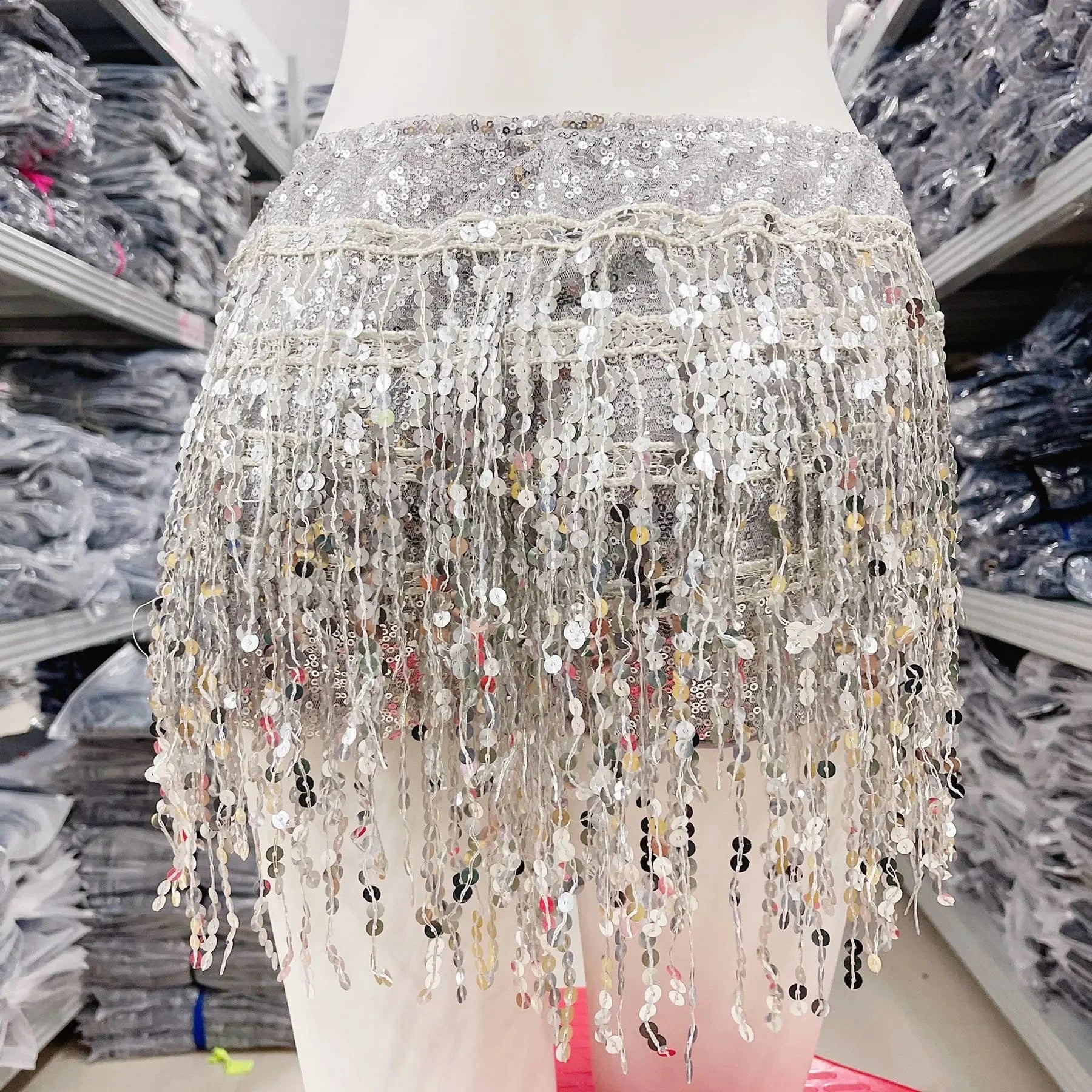2024 Factory boutique clothing XS-XL ladies fashion sequined party club wear womens skirts