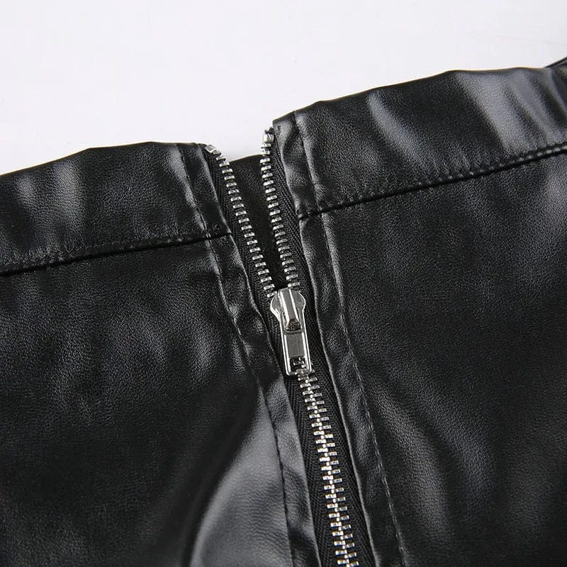 2024 Factory custom boutique clothing ladies fashion pu leather pleated womens skirts