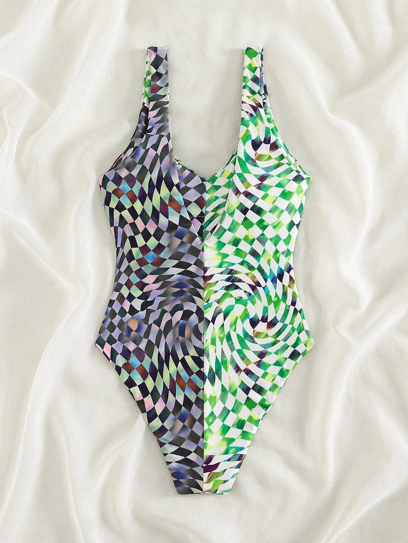 2024 Factory wholesale match color high cut V neck sexy one piece swimsuit for lady