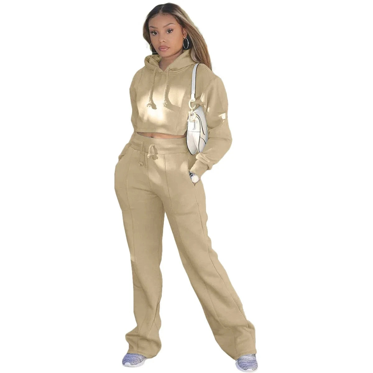 2024 Fashion Ladies Clothes Outfit Plush Size Casual Women Hooded Track Suit Sweatshirt Pants Two Piece Set