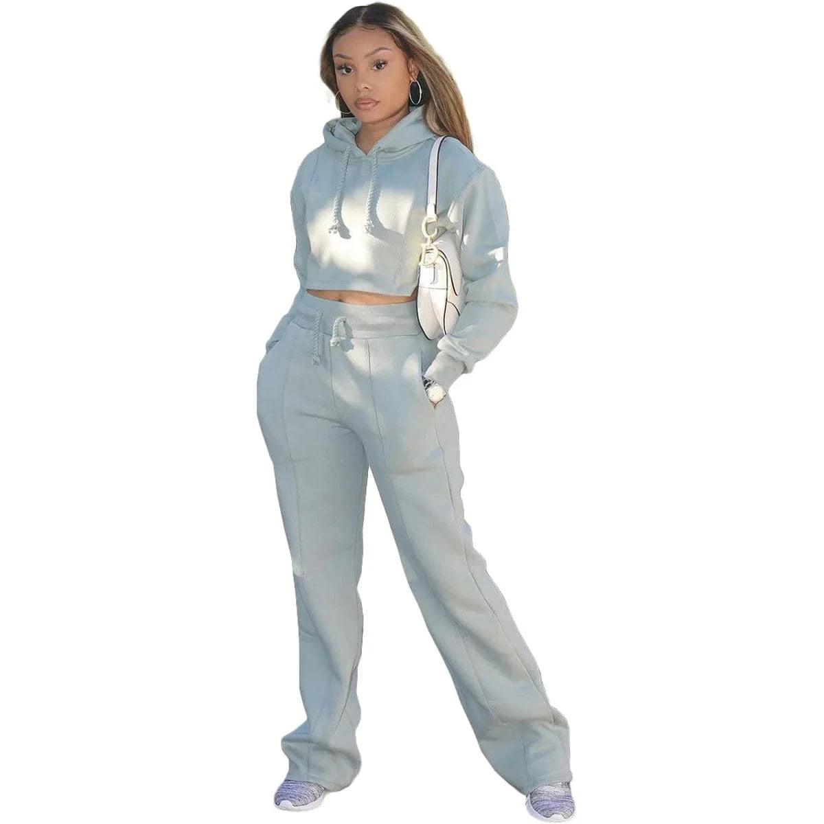 2024 Fashion Ladies Clothes Outfit Plush Size Casual Women Hooded Track Suit Sweatshirt Pants Two Piece Set