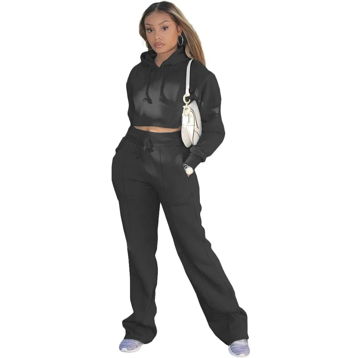 2024 Fashion Ladies Clothes Outfit Plush Size Casual Women Hooded Track Suit Sweatshirt Pants Two Piece Set