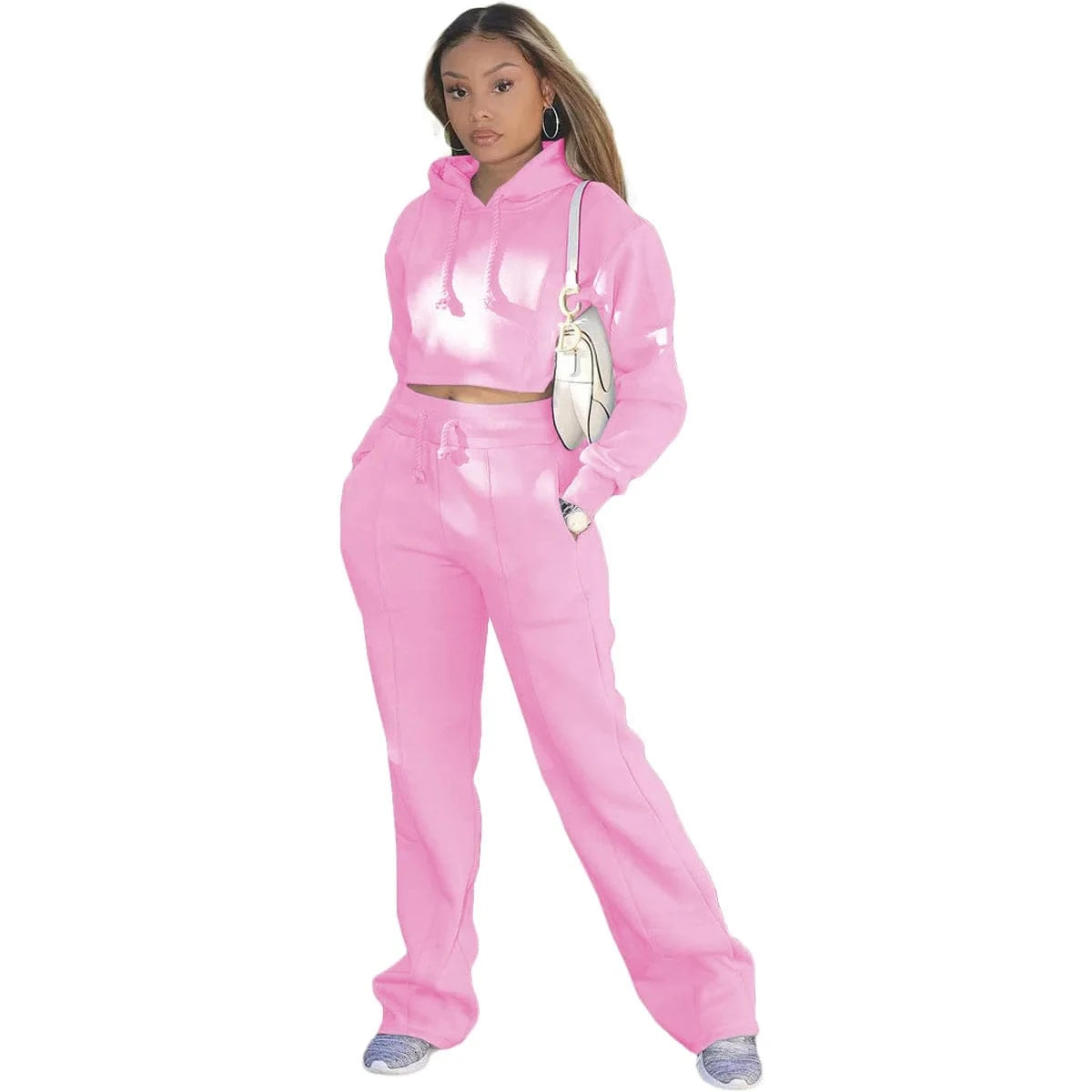 2024 Fashion Ladies Clothes Outfit Plush Size Casual Women Hooded Track Suit Sweatshirt Pants Two Piece Set