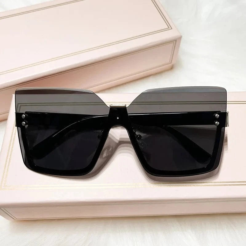 2024 Fashion Oversized Sunglasses Women Metal Frame Rimless Sun shade Sunglasses outdoor driver's driving Sunglasses