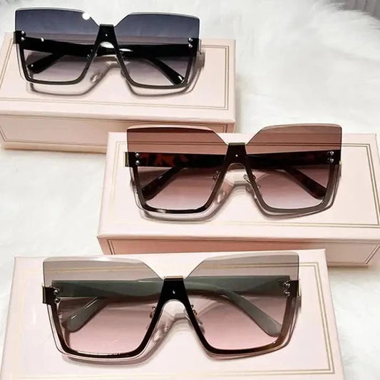 2024 Fashion Oversized Sunglasses Women Metal Frame Rimless Sun shade Sunglasses outdoor driver's driving Sunglasses