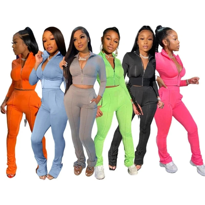 2024 Fashion Sport Casual Women Long Sets Reflective Strip Women Clothing Jogger Set Outfit Women 2 Piece Set