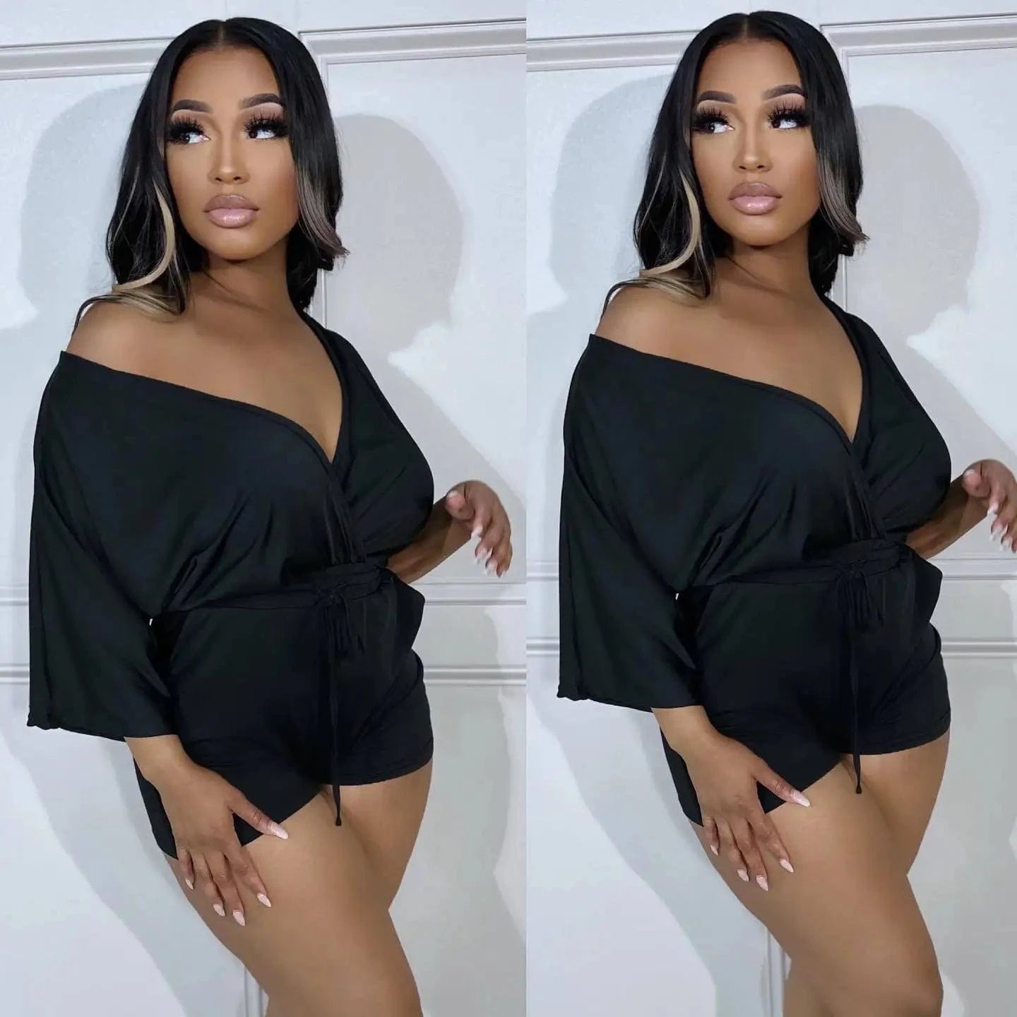 2024 Fashion Women Casual V-Neck Short Sleeve Shirt Jumpsuit Bodycon Button Shirt Romper Body Tops Blouse Bodysuit