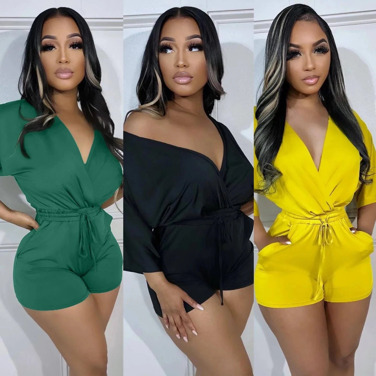 2024 Fashion Women Casual V-Neck Short Sleeve Shirt Jumpsuit Bodycon Button Shirt Romper Body Tops Blouse Bodysuit