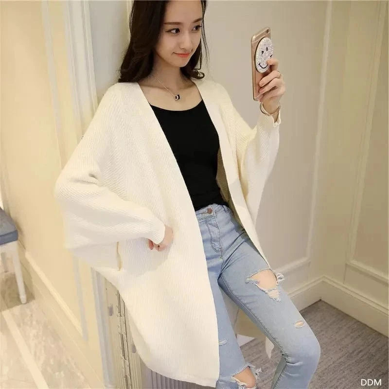 2024 fashion women new arrival batwing sleeve open chest loose women sweater coat
