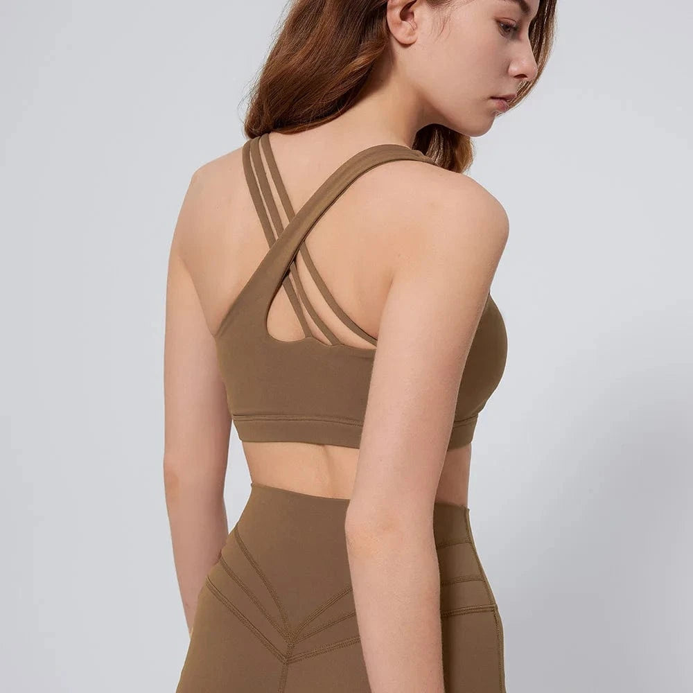 2024 Gym Wear Breathable Fitness Workout Cross Back Yoga Bra Womens Activewear Crop Tops  Fitness Top Lady Sports Bra For Women