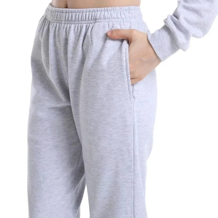 2024 High Quality Cotton Polyester Fleece Jogging Suit Crop Top Hoodie and Pants 2 Piece Set Women Sweatsuit