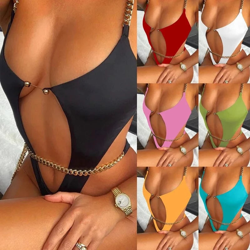 2024 Hollow Sexy Swimwear Women Skinny Swimsuit Maio Biquini Mujer Trikini Banador Bikini